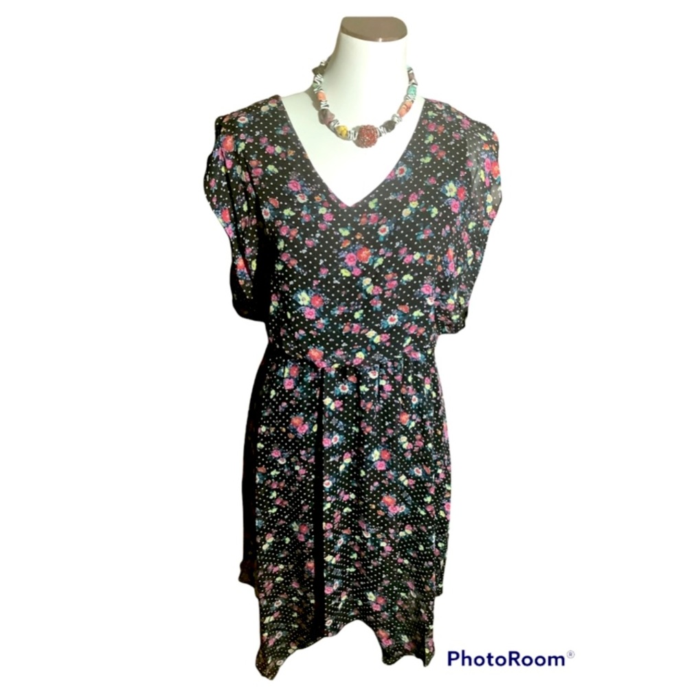 KALIJATI Size Medium Polka Dot and Floral Dress